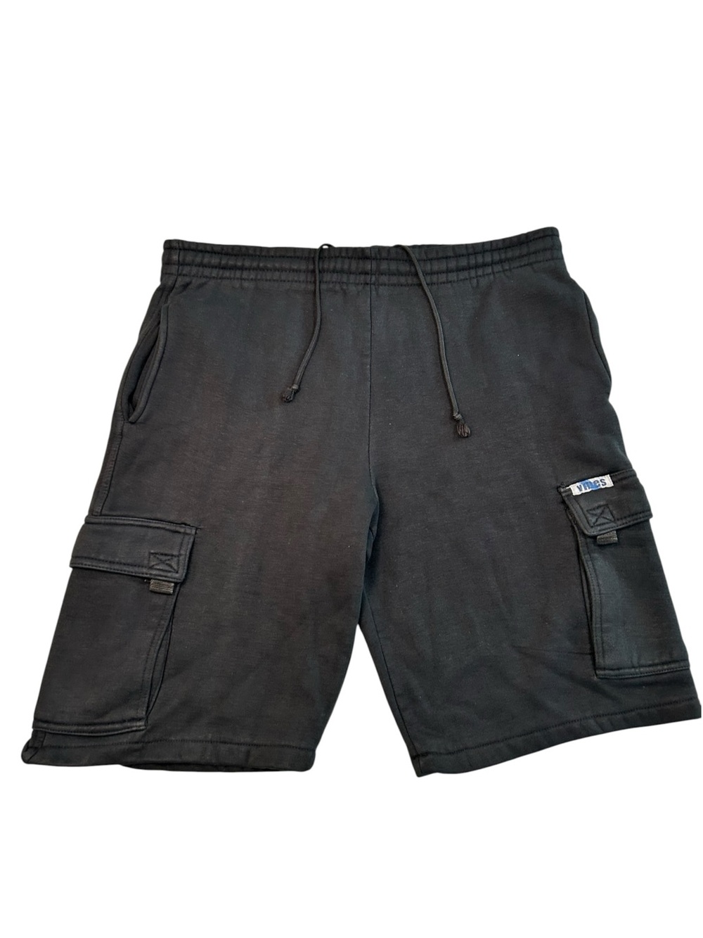 Vibes Men's Black Cargo Fleece Lined Sweatshorts M Drawstring 38